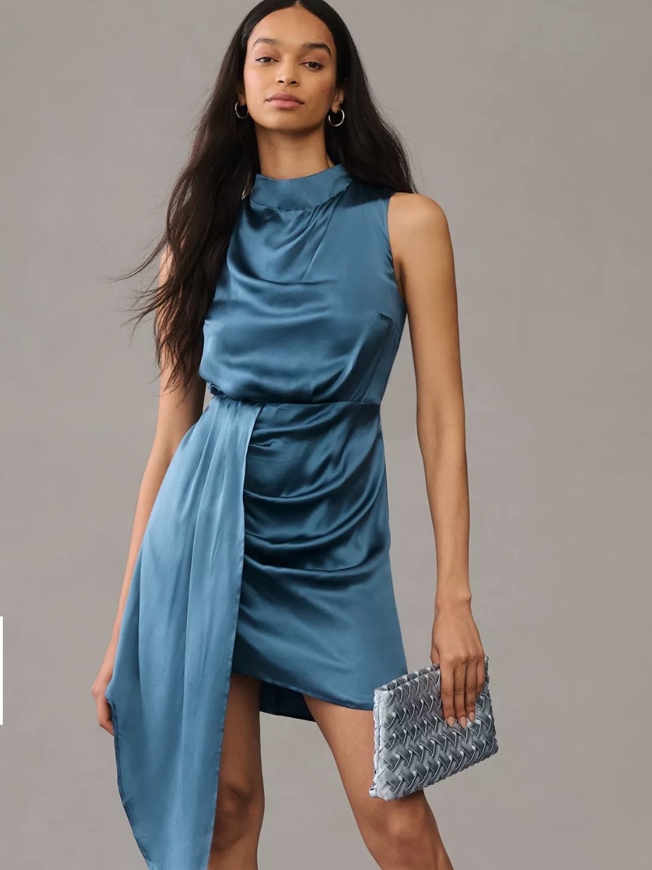 Blue Silk Anthropologie Dress